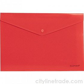 Папка-конверт на кнопке А4, красная